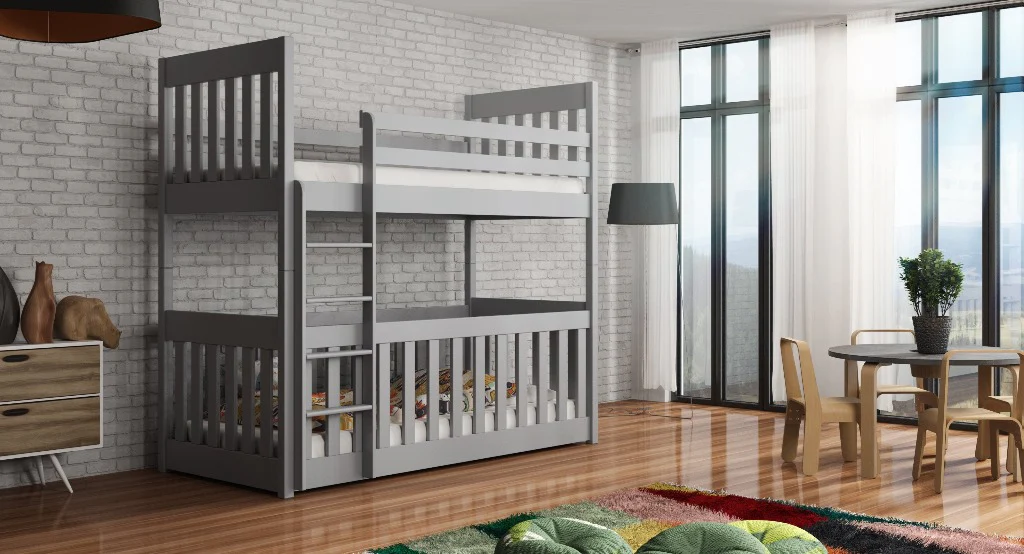 Wooden Bunk Bed Cris with Cot Bed - Image 7