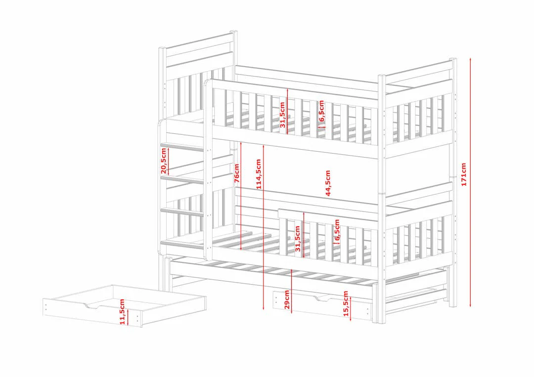 Klara Bunk Bed with Trundle and Storage - Image 16