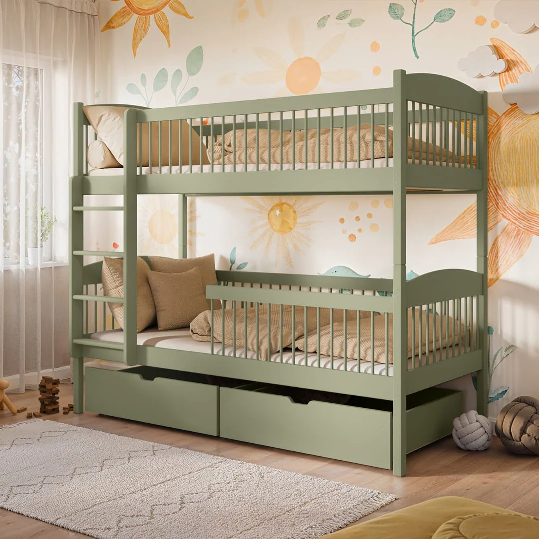 Wooden Bunk Bed Luna With Storage