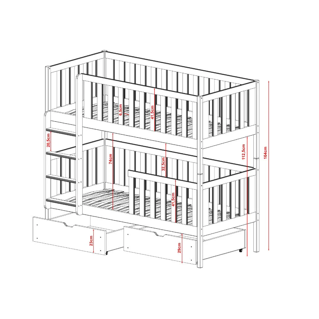 Wooden Bunk Bed Michalina With Storage - Image 9