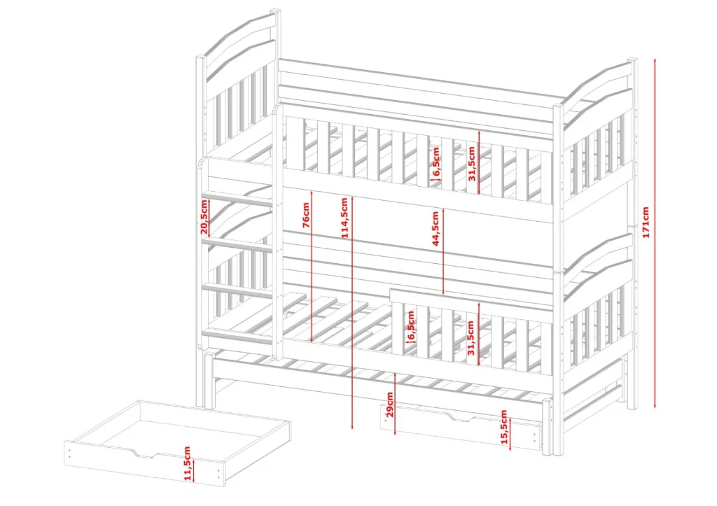 Viki Bunk Bed with Trundle and Storage - Image 14