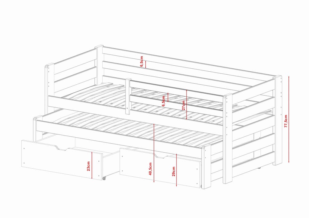 Senso Double Bed with Trundle - Image 18