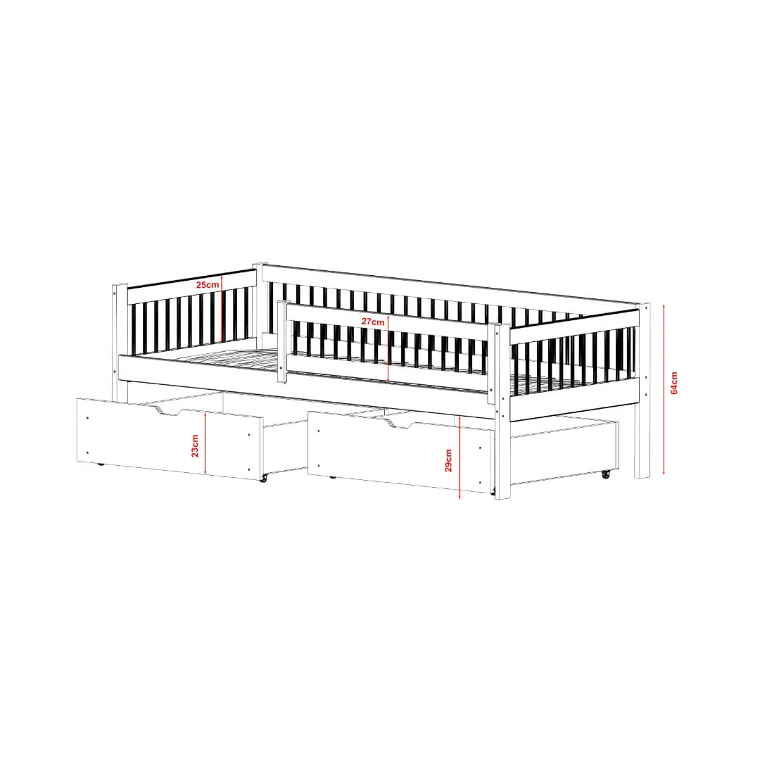 Wooden Single Bed Edi With Storage - Image 9