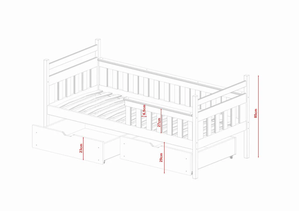 Wooden Single Bed Emma With Storage - Image 4
