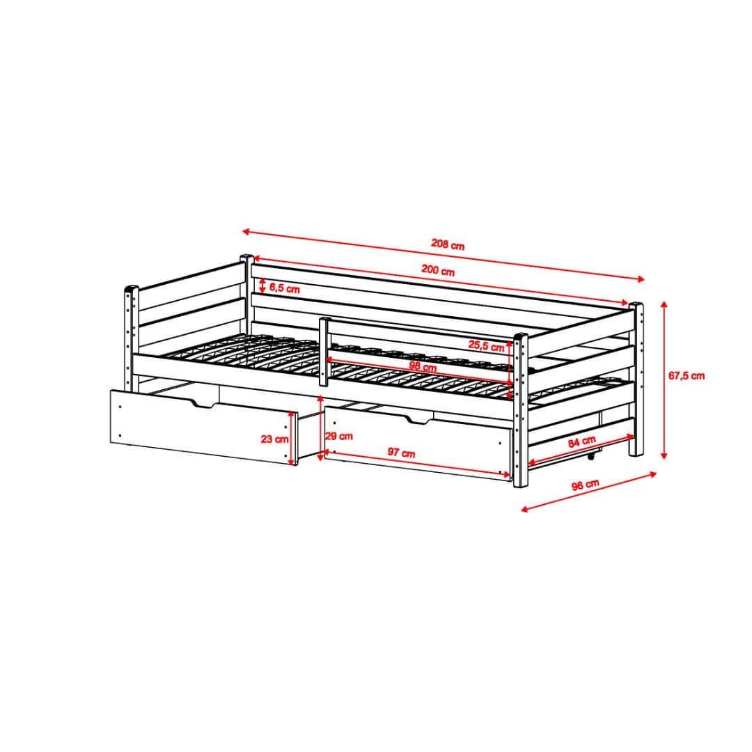 Wooden Bed Leon With Storage [EU Single] - Image 3