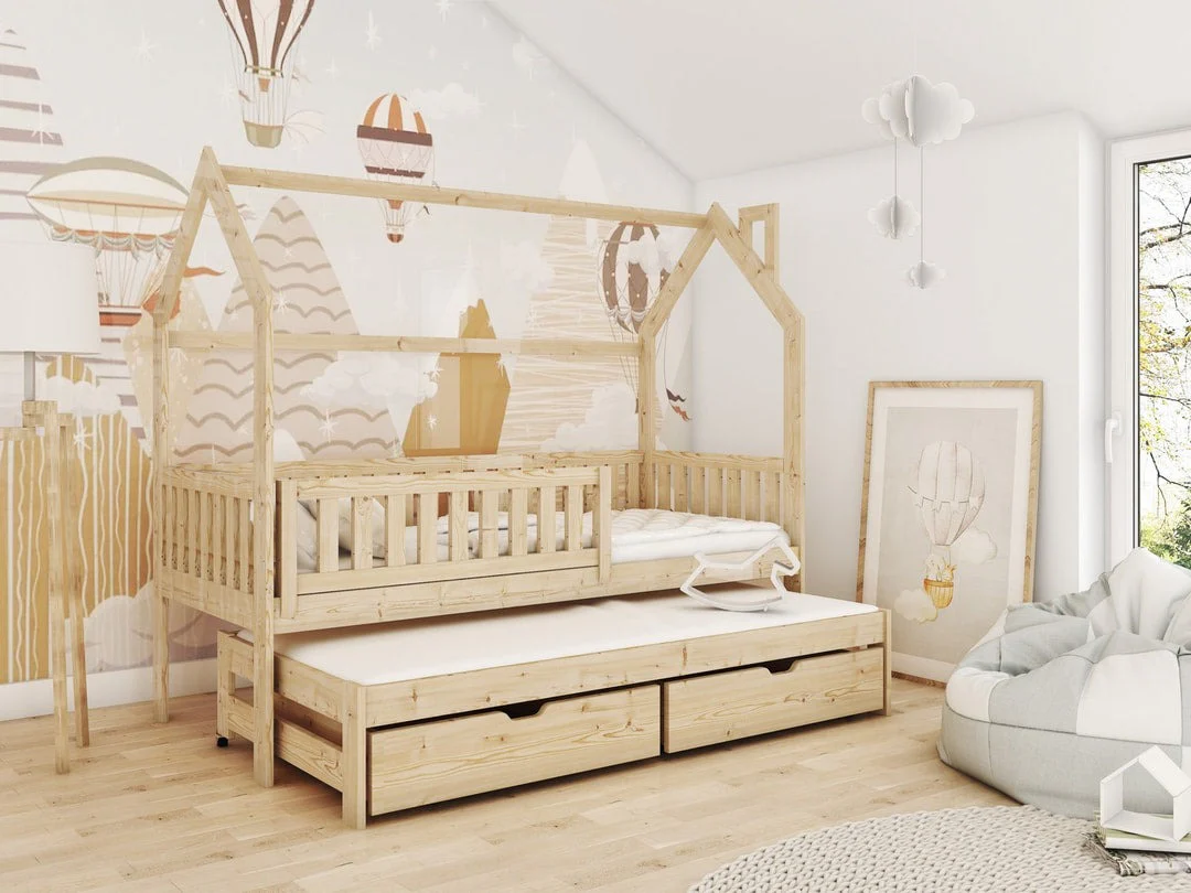 Wooden Single Bed Monkey With Trundle - Image 11
