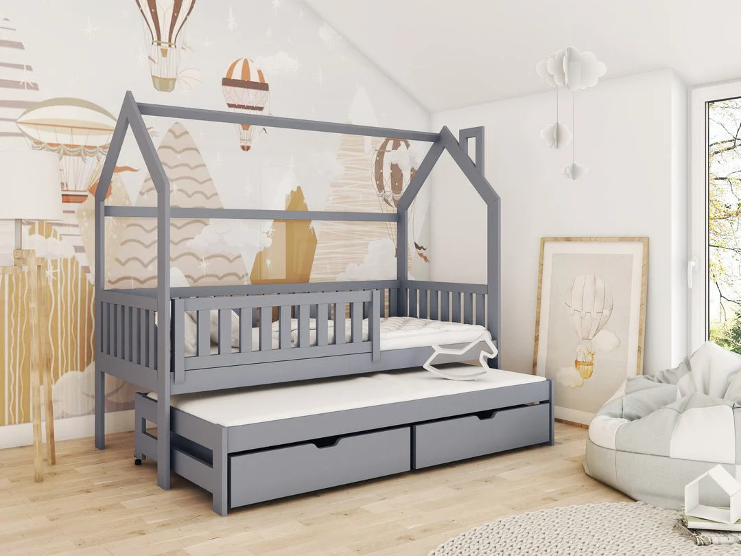 Wooden Single Bed Monkey With Trundle - Image 2