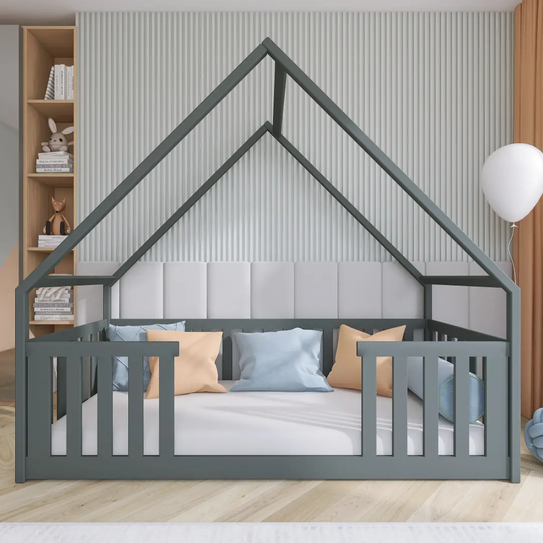 Wooden Single House Bed Bee - Image 4