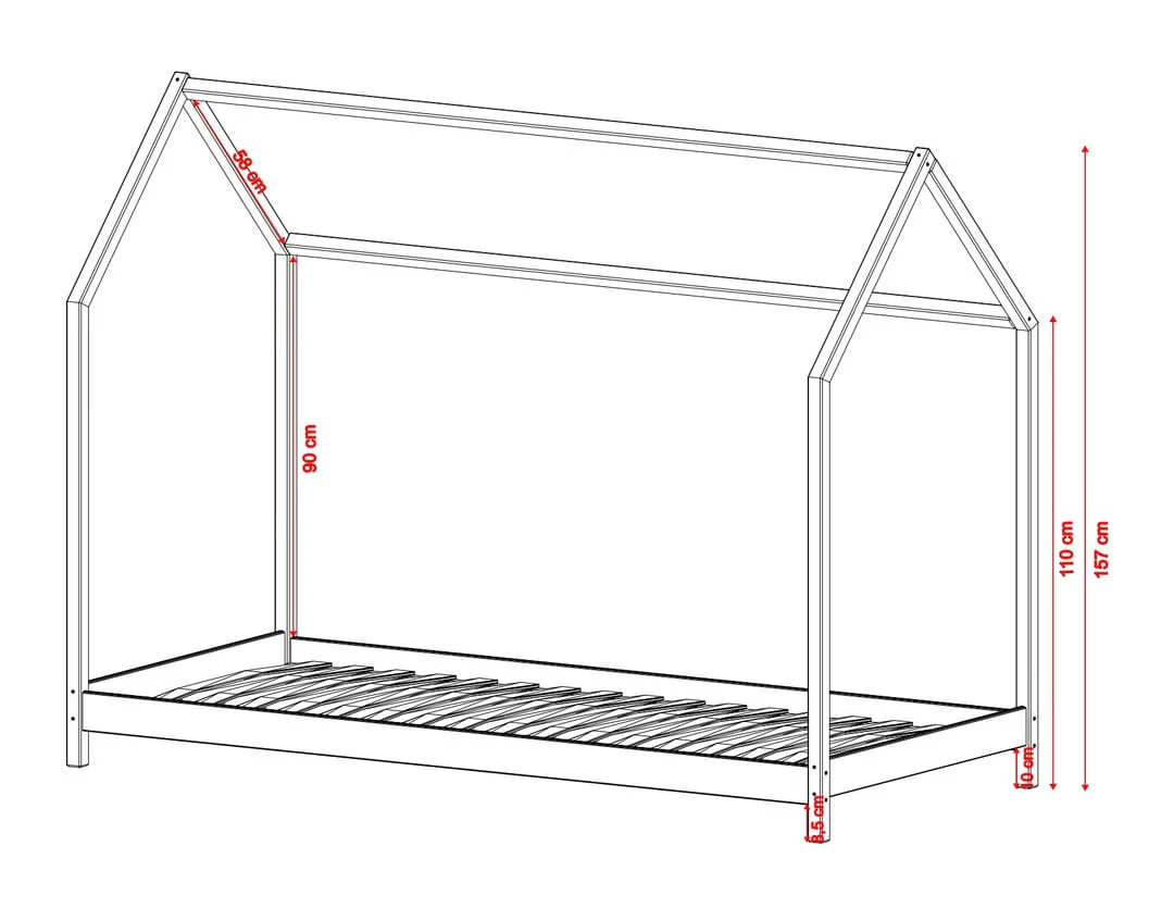 Wooden Single House Bed Lucky - Image 7