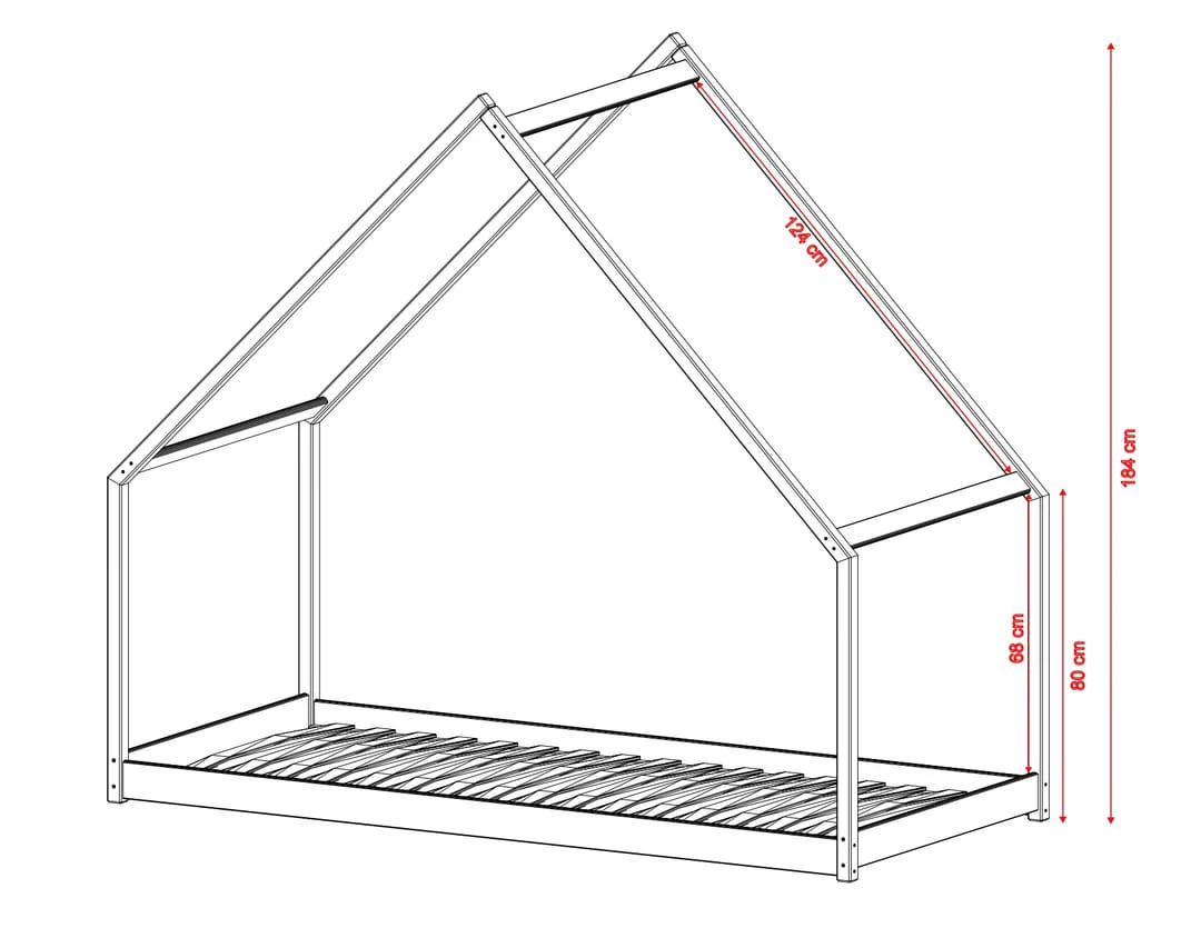 Wooden Single House Bed Moris - Image 3