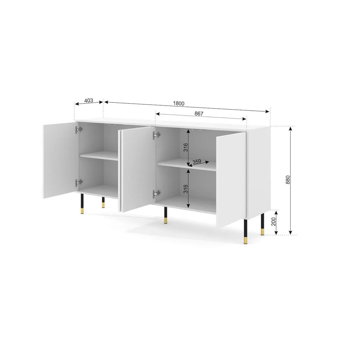 Woody Sideboard Cabinet 180cm - Image 10