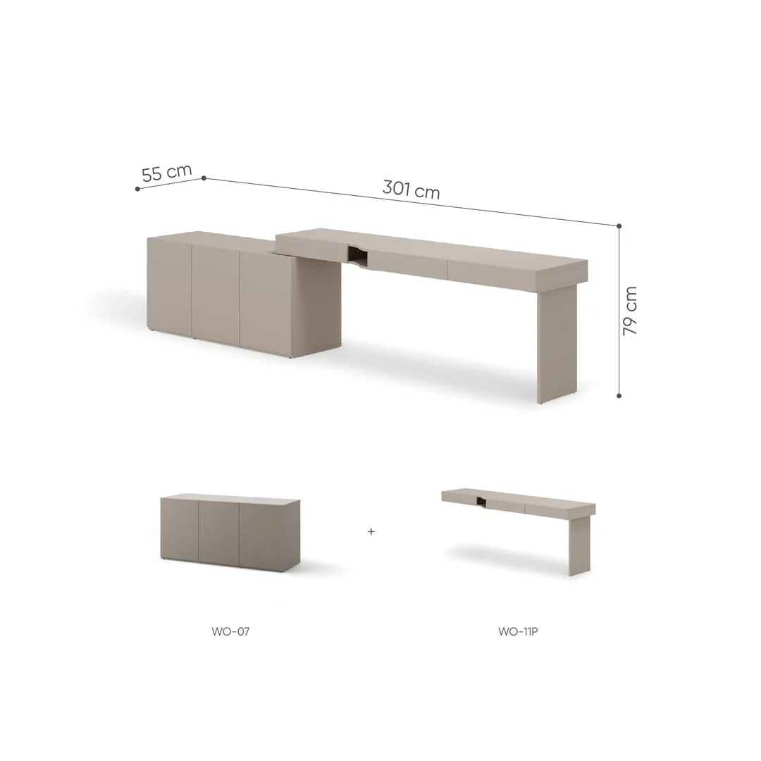 Woow Desk With Sideboard 301cm - Image 10