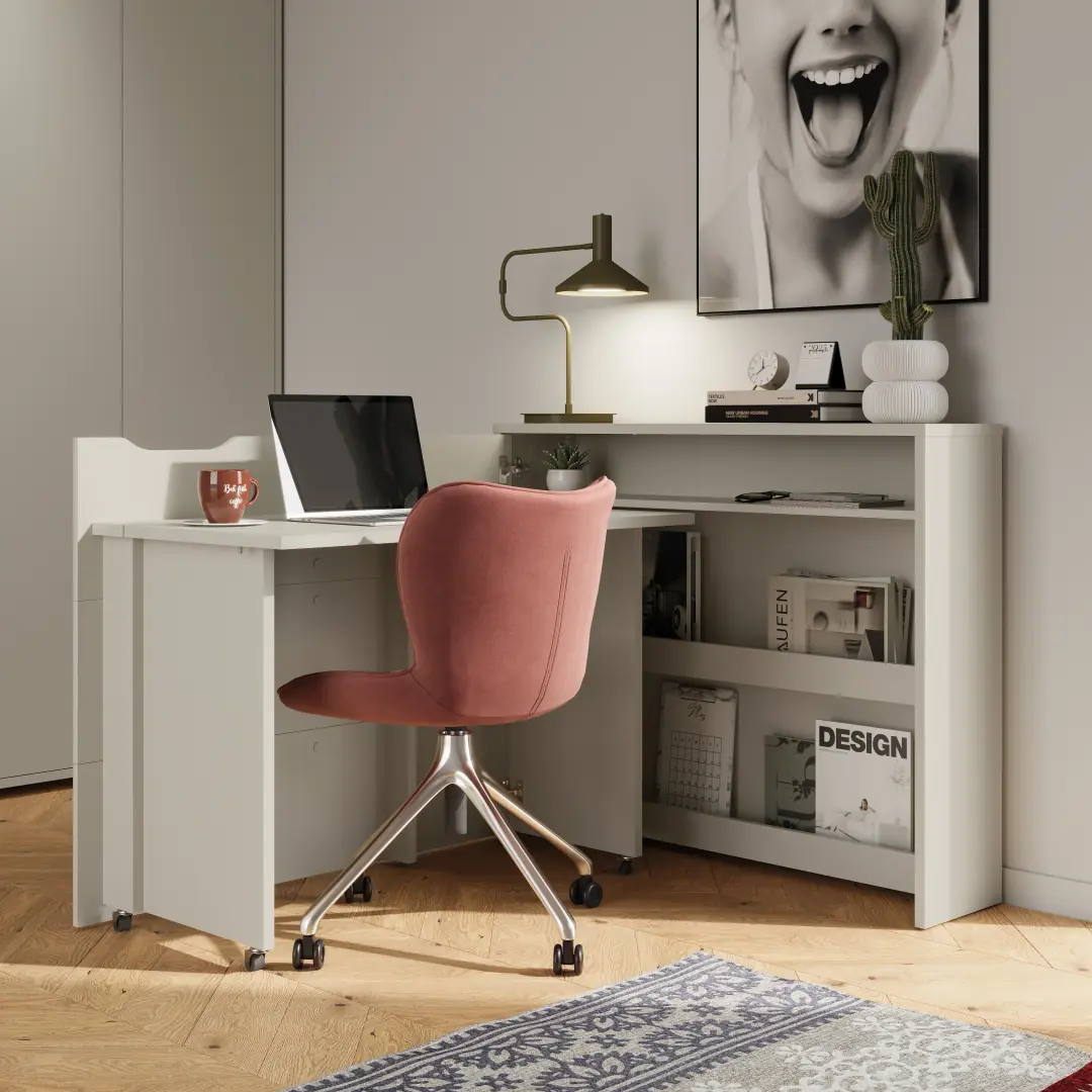 Work Concept Convertible Hidden Desk With Storage - Image 26