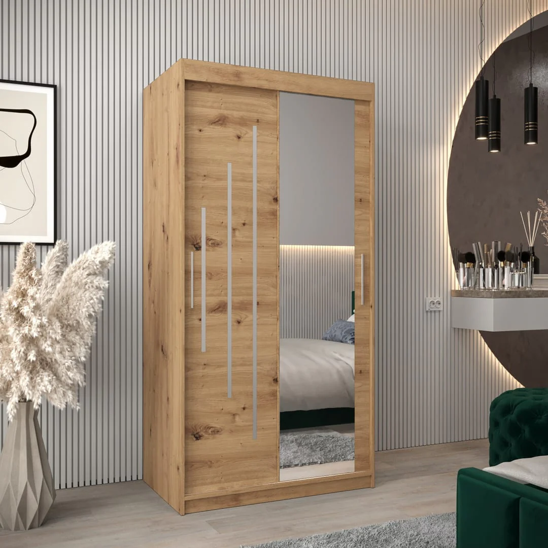 York II Sliding Door Wardrobe 100cm - Image 9
