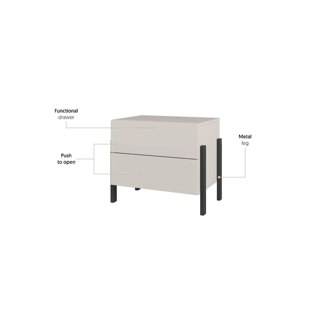 Yukon Bedside Table 55cm - Image 5