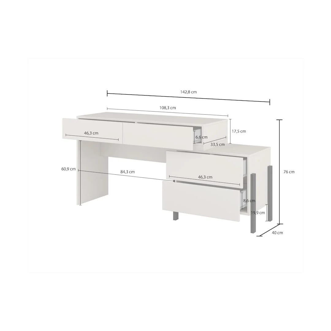Yukon Dressing Table 143cm - Image 4